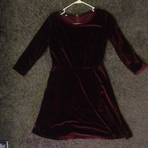 Dark red velvet dress